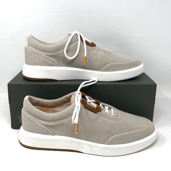 Timberland Truecloud EK Leather Fabric OX White Tan Knit Men's TB 0A28FN F48 - Picture 2 of 11